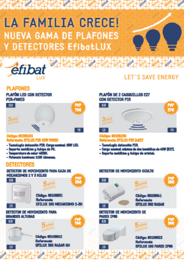 La familia crece - plafones y detectores EFIBATLUX